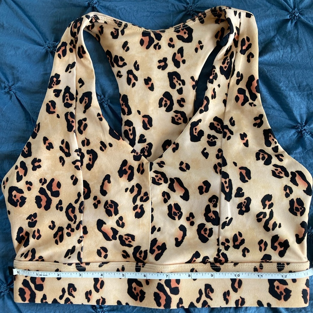 Fabletics sand leopard sports bra